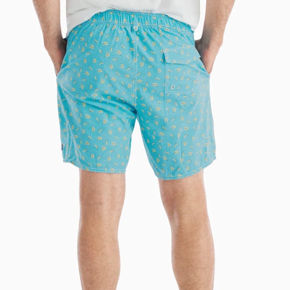 NWT Half Elastic 7" Swim Trunks JOHNNIE-O Large Go Bananas